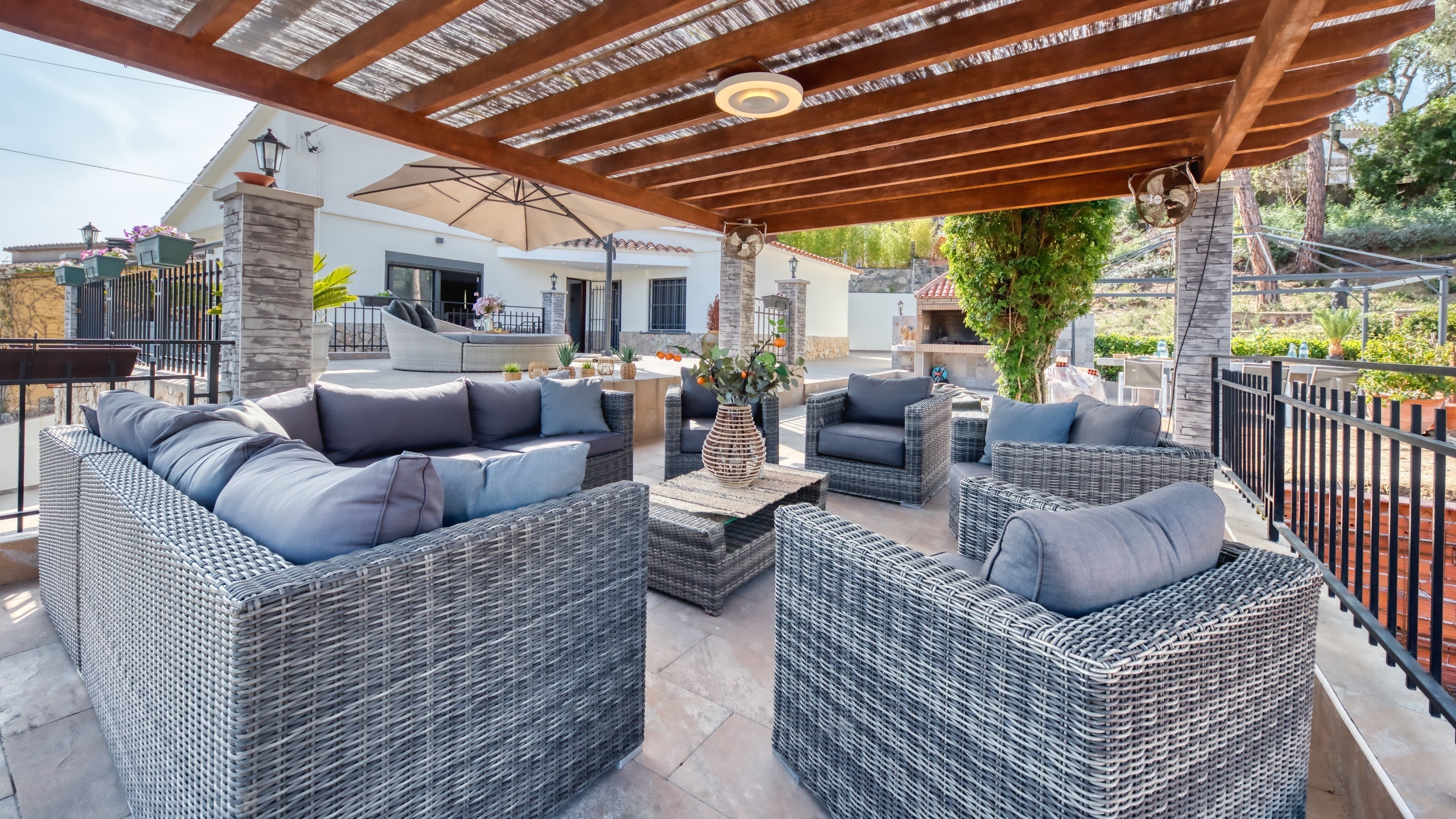 Ferienhäuser Costa Brava Spanien - Villa Palmera - Lounge-Bereich